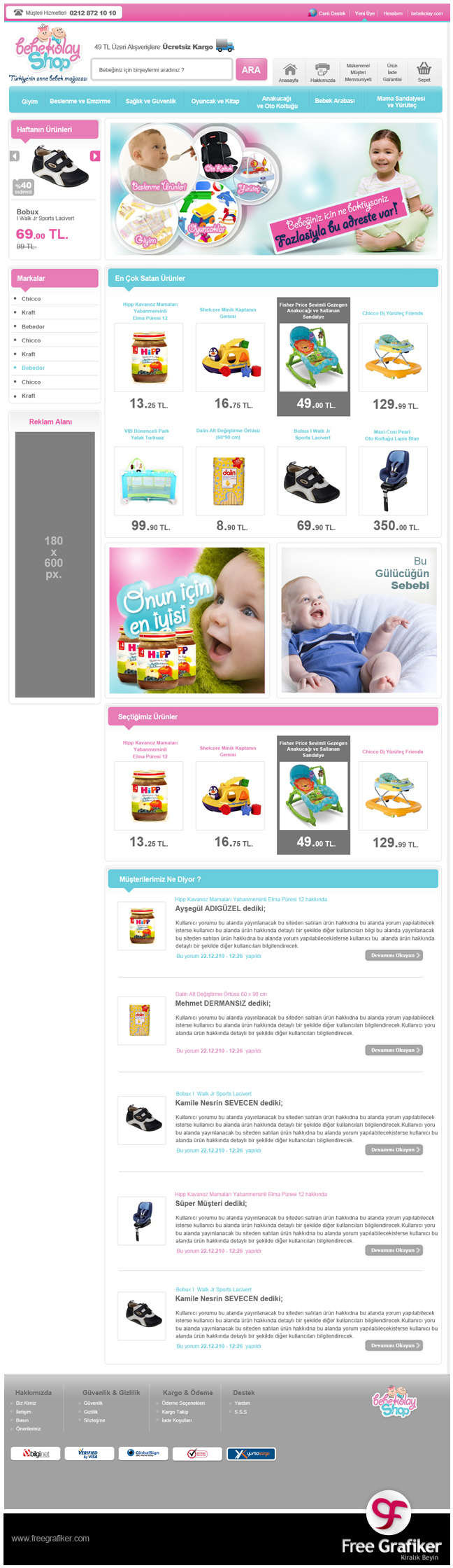 Bebekolayshop.com e ticaret sitesi tasarımı 1 Bebekolayshop e ticaret sitesi tasarımı - anasayfa