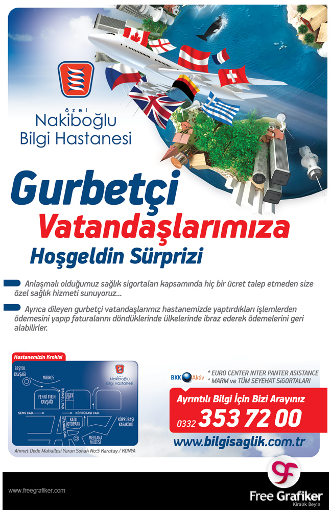 Nakiboğlu Hastanesi Hoşgeldin Sürprizi Kampanyası dergi ve gazete reklamı 1 Hastane Dergi Reklamı