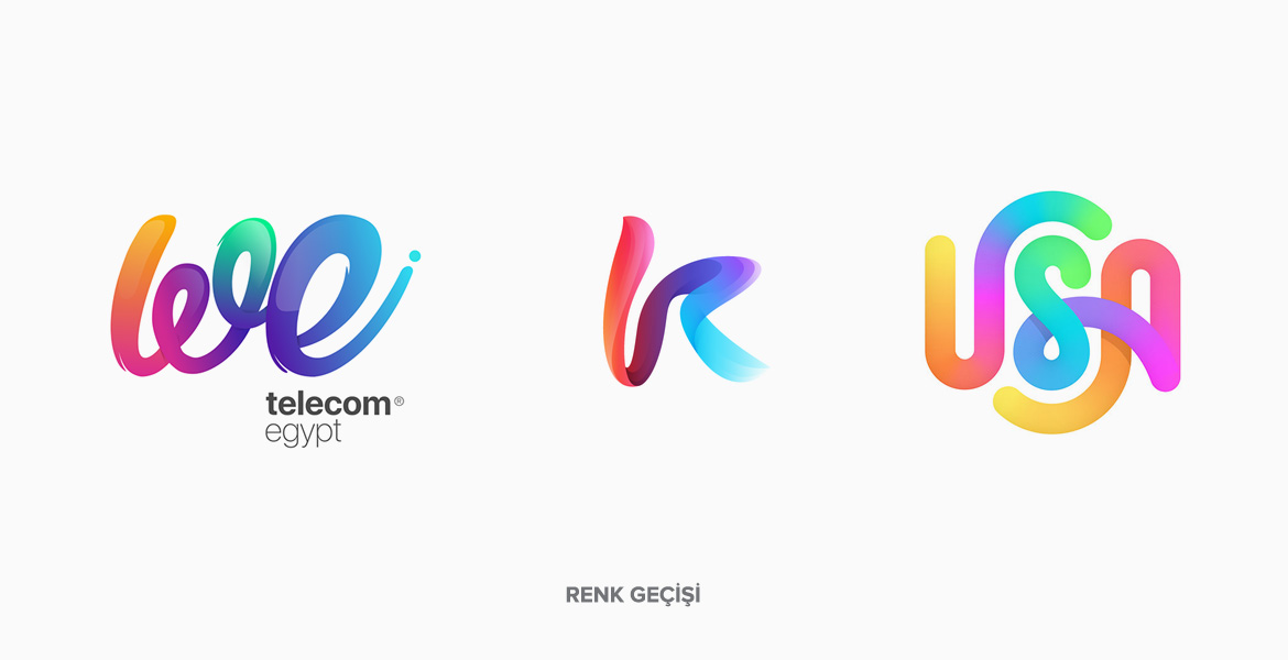 Logo Tasarım Trendleri / Renk Geçişi Logo Tasarım Çalışmaları