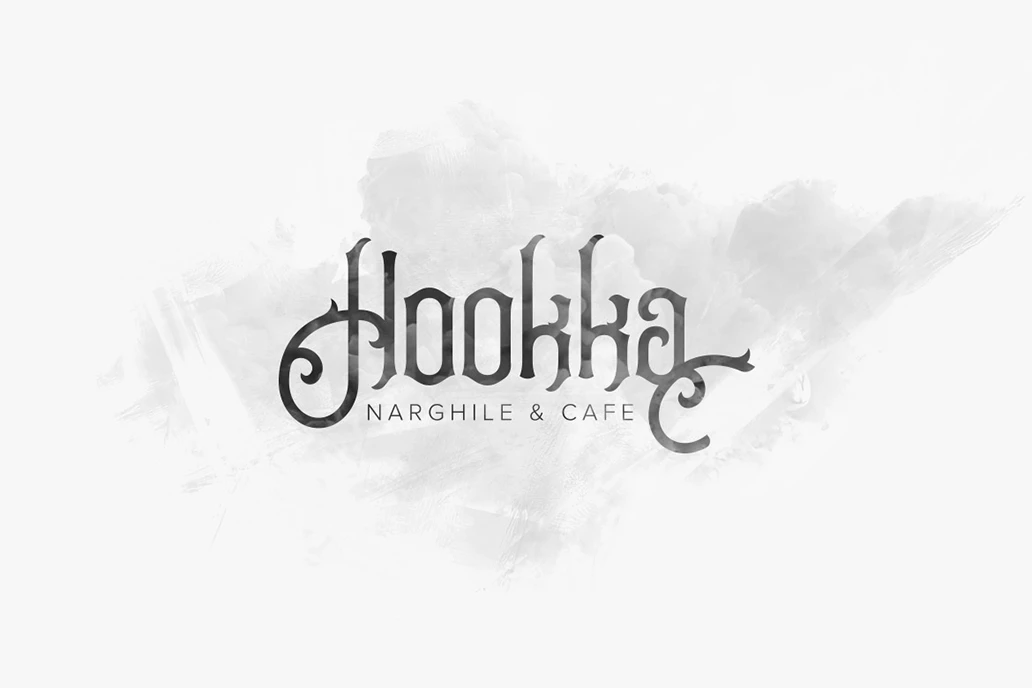 Hookka Nargile ve Cafe Logo Tasarım / Tek Renk Görünüm