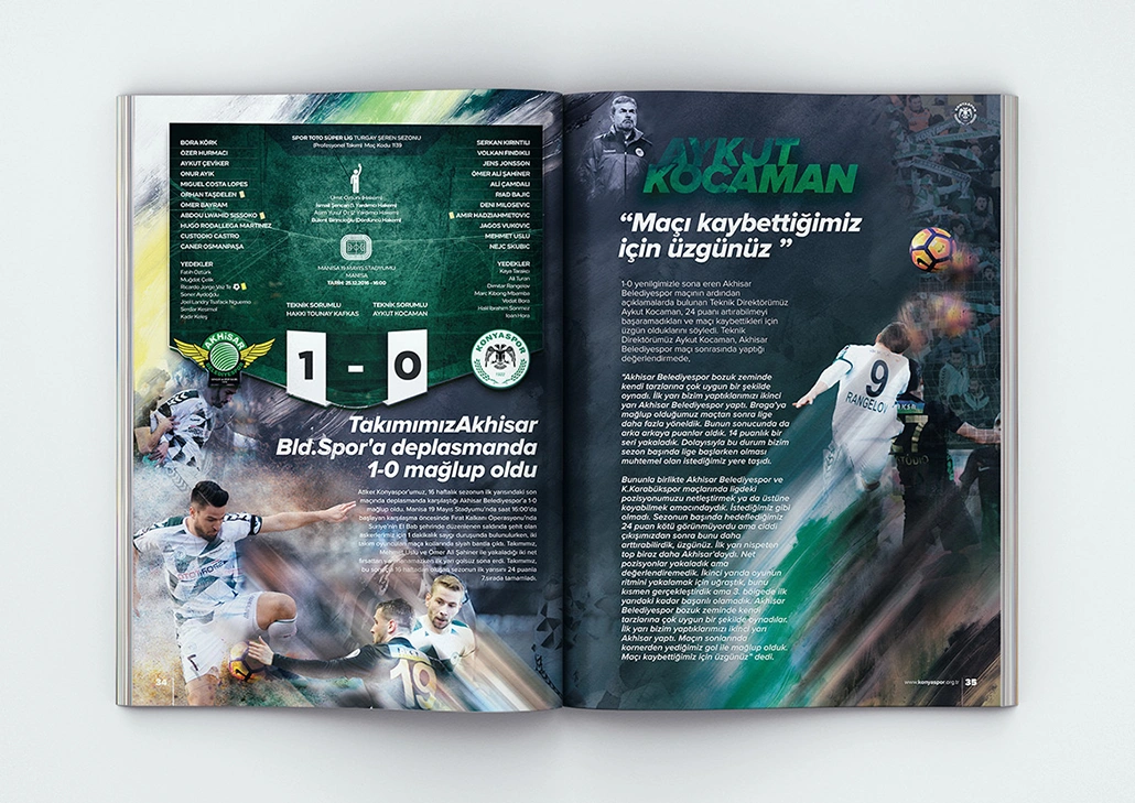 Konya Spor Dergi Tasarımı / Maç Sonucu