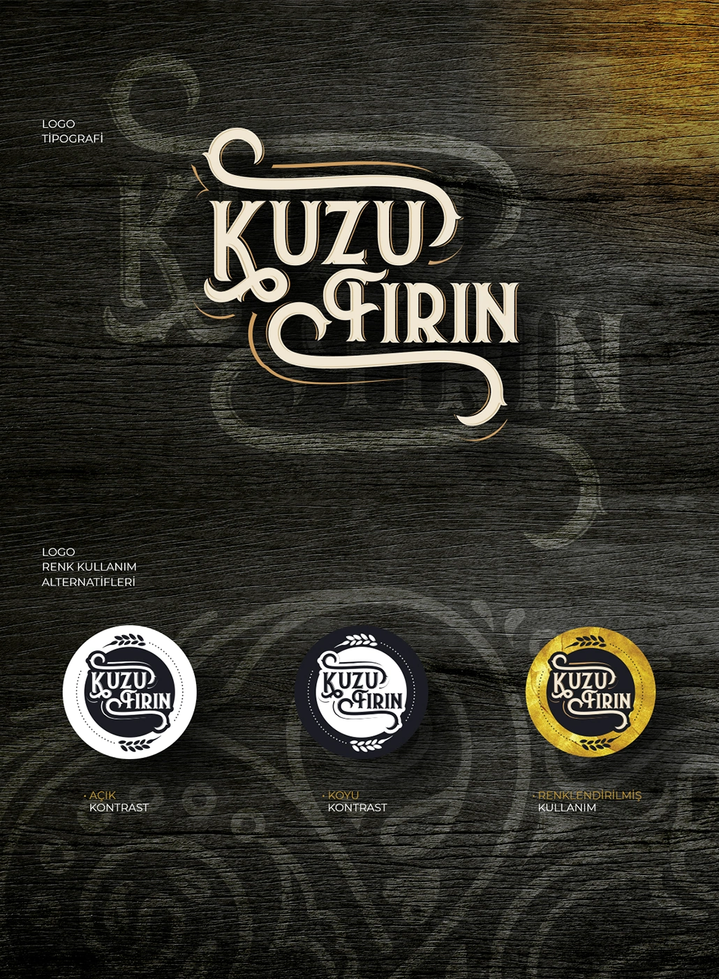 Kuzu Fırın Pastane ve Unlu Mamülleri Logo / Tipografi ve Renk Seçenekleri
