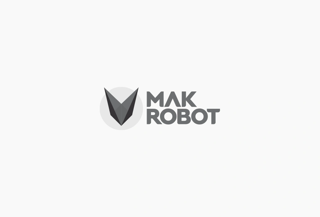 Makrobot Logo Tasarım / Siyah Beyaz Görünüm