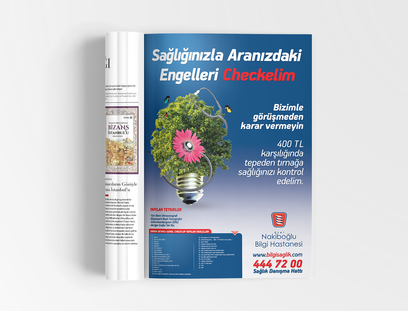 Nakiboğlu Hastanesi Dergi Reklamı Tasarımı