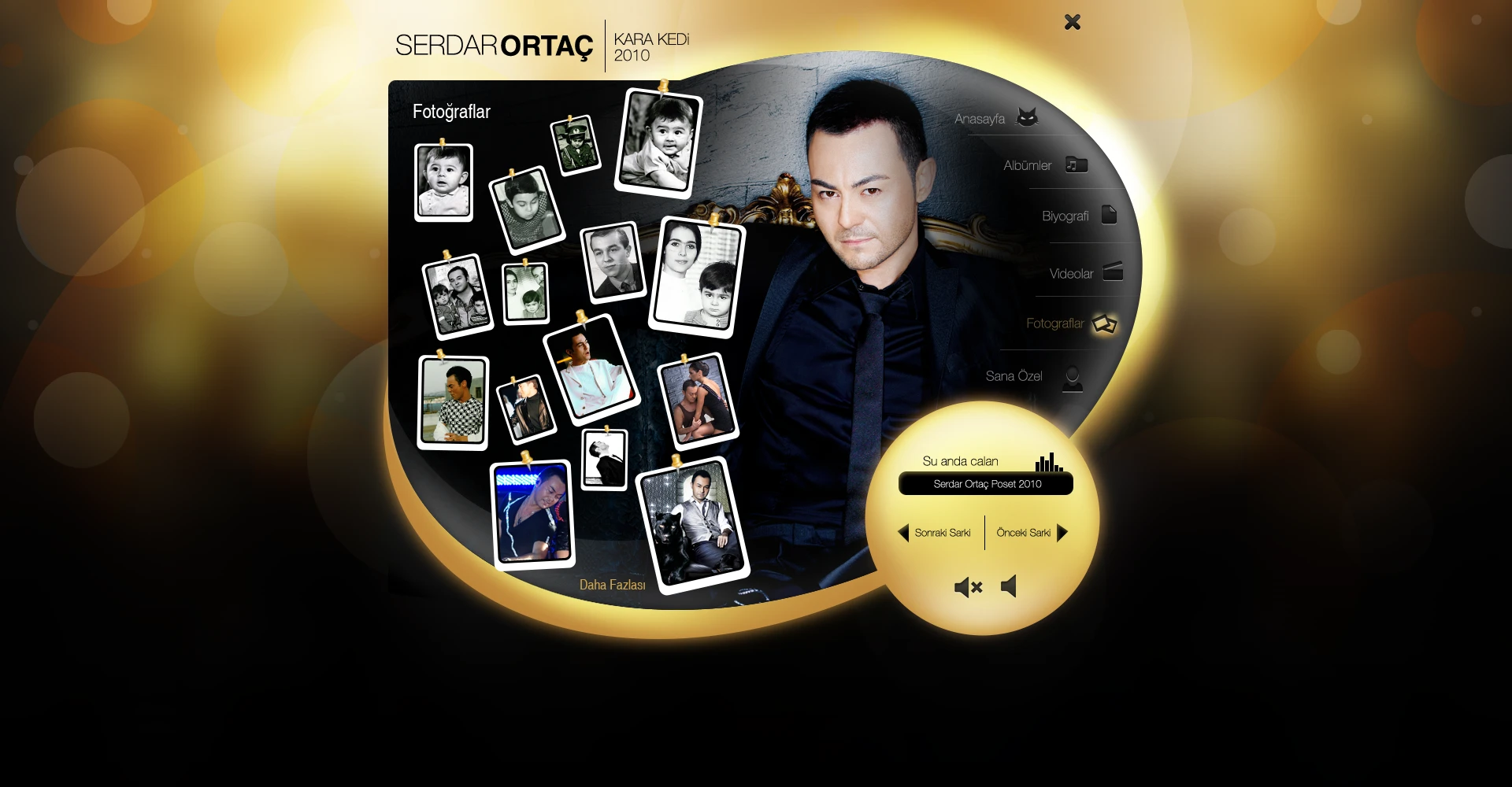 Serdar Ortaç - Müzik Player Tasarımı / Foto Albüm Sayfası