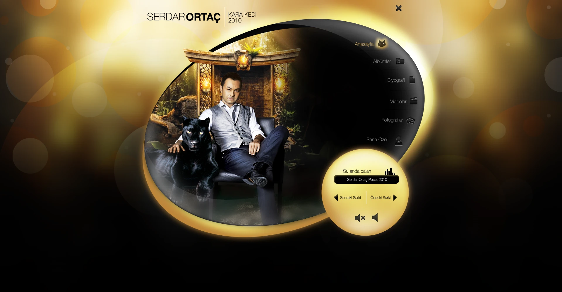 Serdar Ortaç - 2010 Kara Kedi Albümü Müzik Player Tasarımı