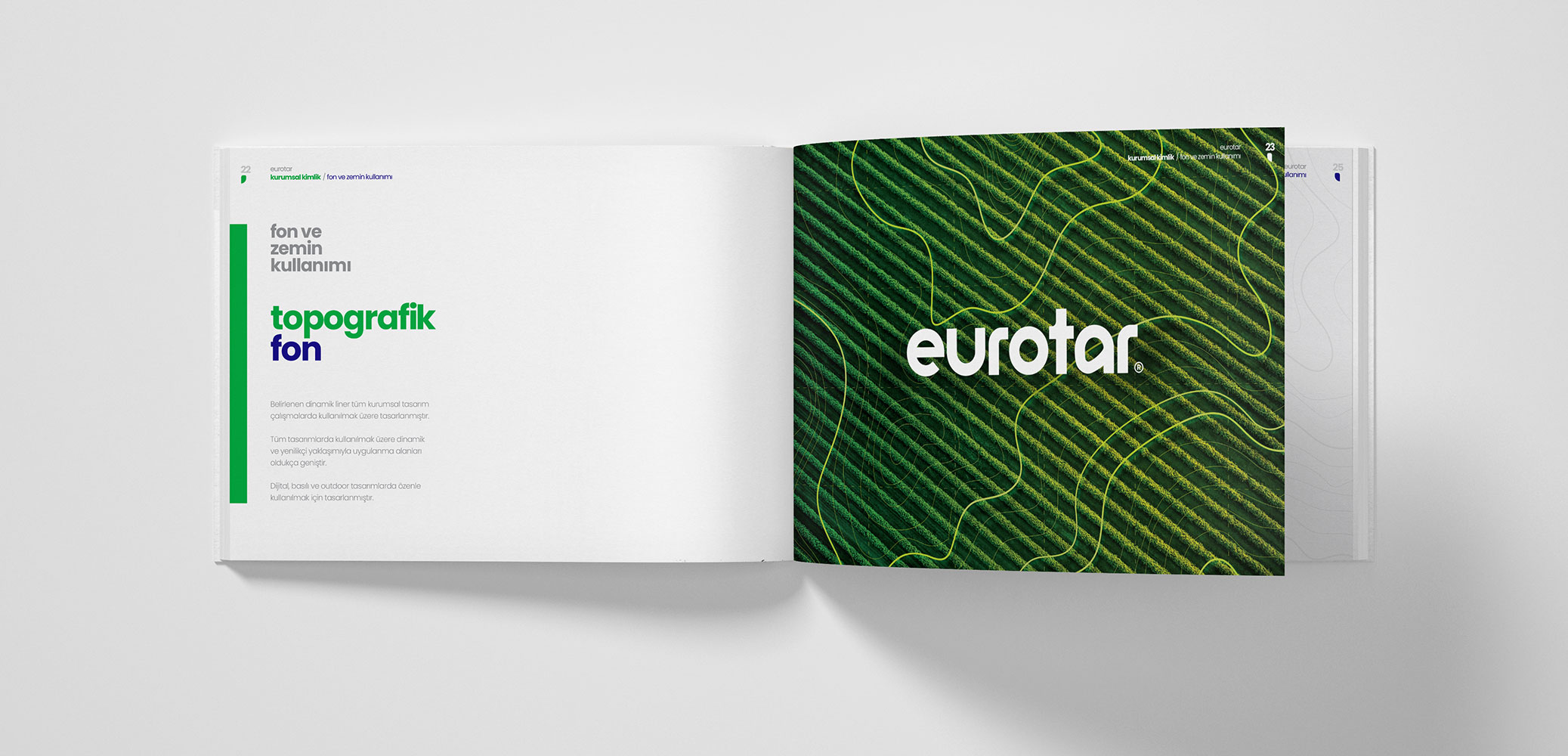 Eurotar Kurumsal Kimlik Tasarım / Fon ve Zemin Kullanımı