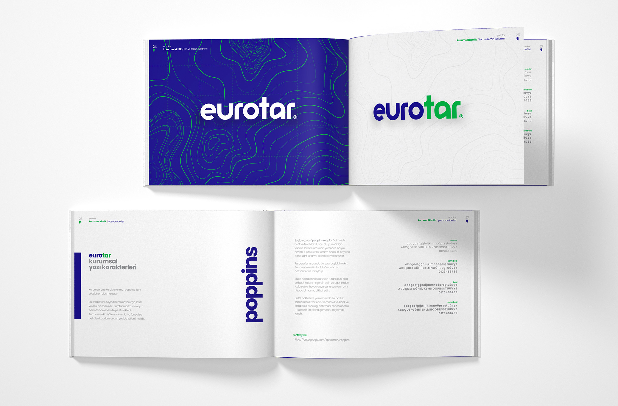 Eurotar Kurumsal Kimlik Tasarım / Fon ve Zemin Kullanımı