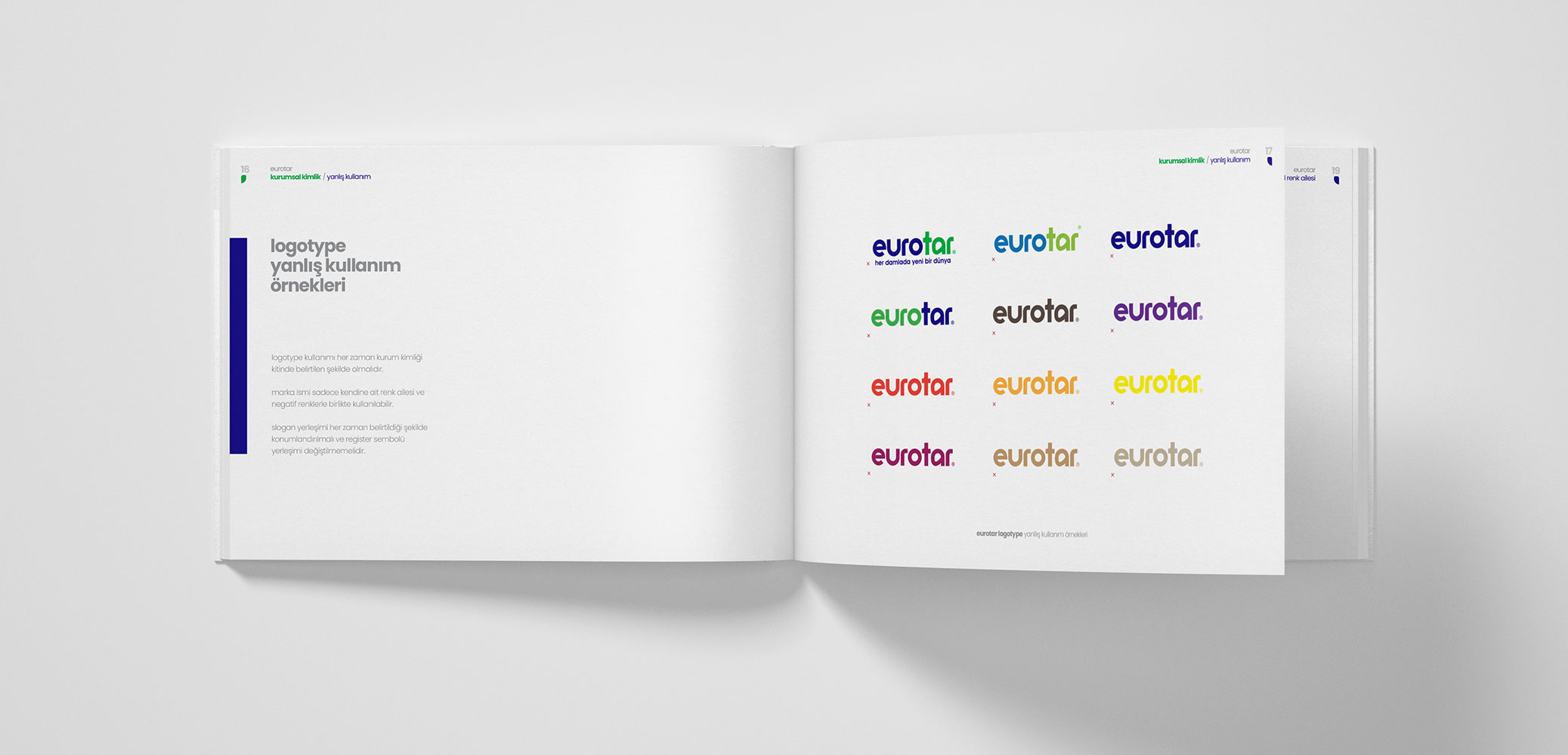 Eurotar Kurumsal Kimlik Tasarım / Logo Yanlış Kullanım Örnekleri